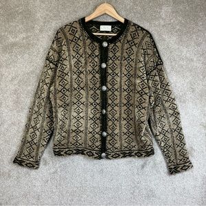 Calannie Cardigan Womens Extra Large Brown Chenille Rayon Button Front- 8897L*